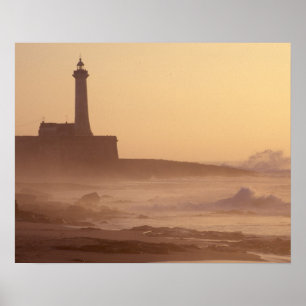Marocko, Rabat, fyr vid solnedgången med Poster