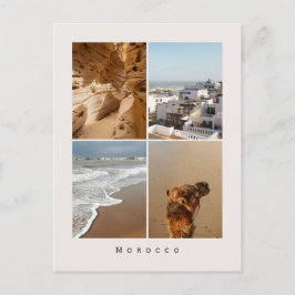 Marocko Resebildcollage (Sandiga kuster) Vykort