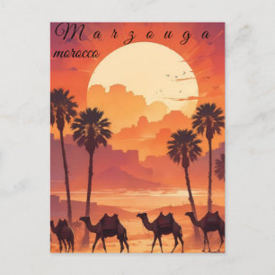 Marocko Resepostkort Art,marzouga Travel Art Vykort
