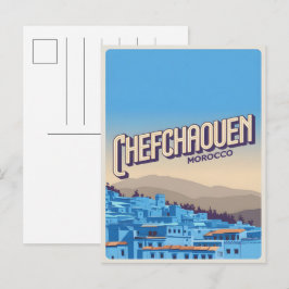 Marocko resepresentkort chefchaoun, blå stad prese vykort