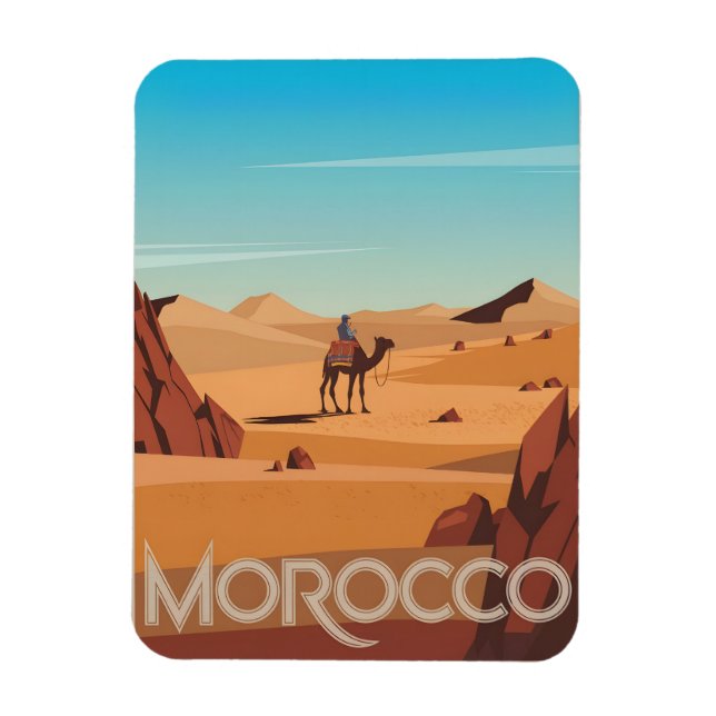 Marocko resepresentkort öken kamel resa gåva magnet (Vertikal)