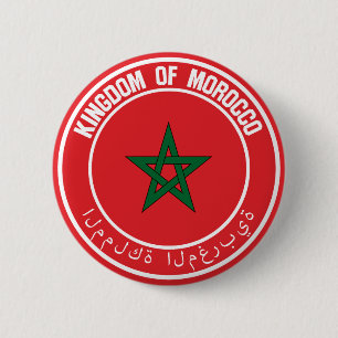 Marocko Round Emblem Knapp