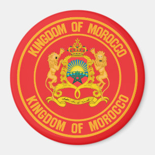 Marocko Round Emblem Magnet