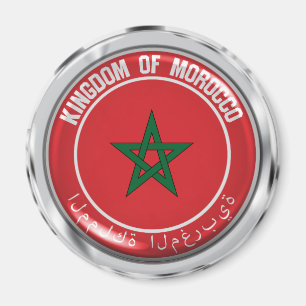 Marocko Round Emblem Magnet