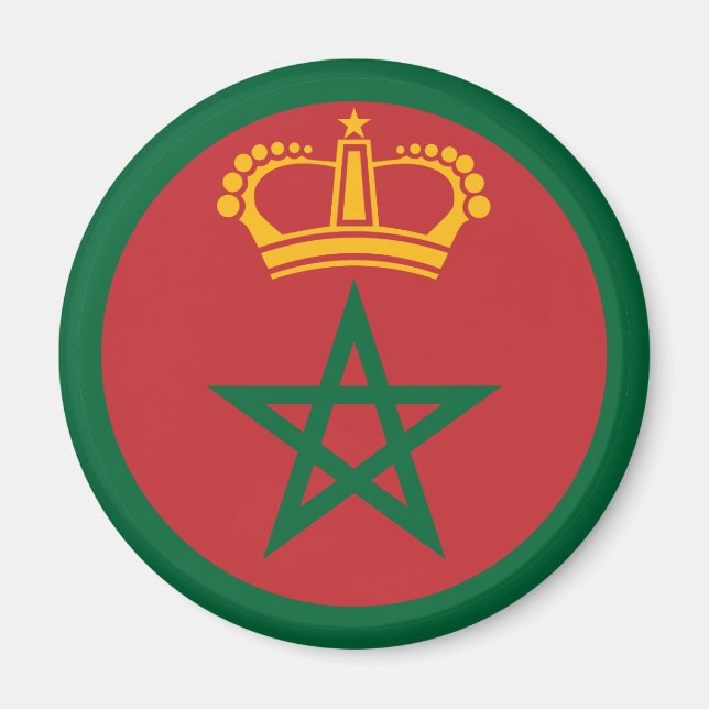 Marocko roundel land flagga armé armé magnet (Framsidan)