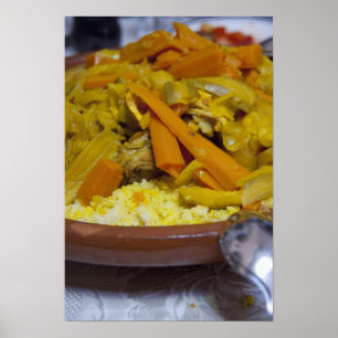 Marocko, Tetouan. Traditionell marockansk måltid a Poster