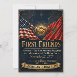 Marocko USA Vänskap Poster, Första Vänner 1777 Julkort