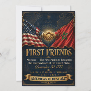 Marocko USA Vänskap Poster, Första Vänner 1777 Julkort