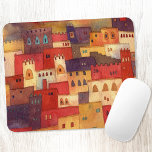 Marocko Vattenfärg Musmatta<br><div class="desc">Vattenfärgning av byn Ait Benhaddou i Marocko. Det har en varm och jordnära färg och en speciell arkitektur. Originalkonst av Nic Squirrell.</div>