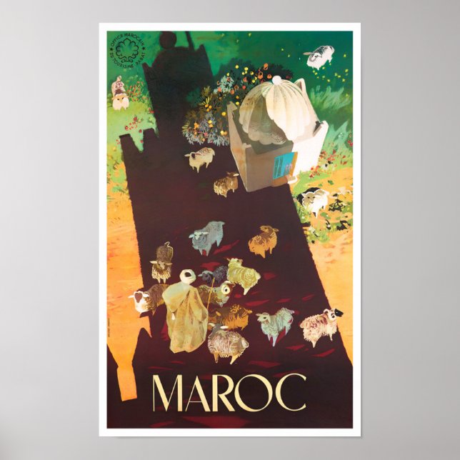 Marocko vintage resor poster (Framsidan)