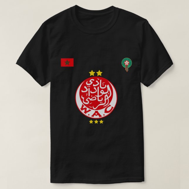Marocko Wydad Casablanca Wac Älskare Soccer Widad  T Shirt (Design framsida)