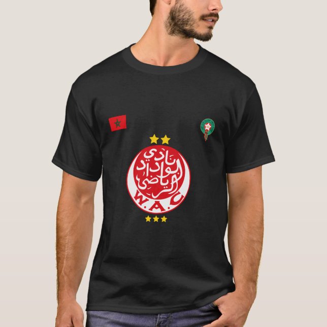 Marocko Wydad Casablanca Wac Soccer Widad T Shirt (Framsida)