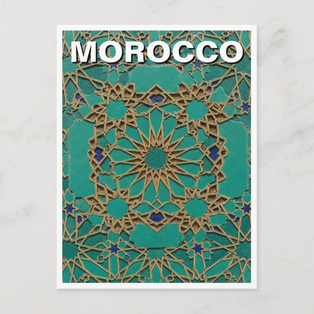 Marocko zellij Tile Travel Vykort (Framsida)