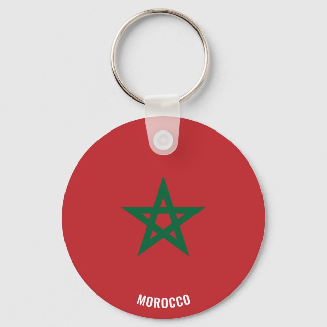 Marockos Flagga Charming Patriotic Keychain Nyckelring (Framsida)