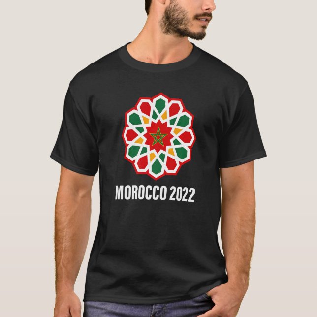 Marockos Flagga Fotboll 2022 T Shirt (Framsida)