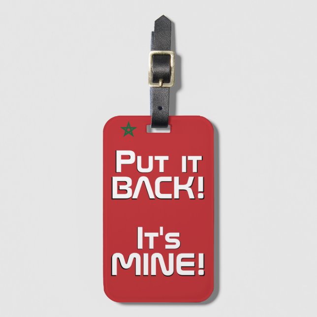 Marockos Flagga Funny Patriotic Bagagebricka (Framsida vertikal)