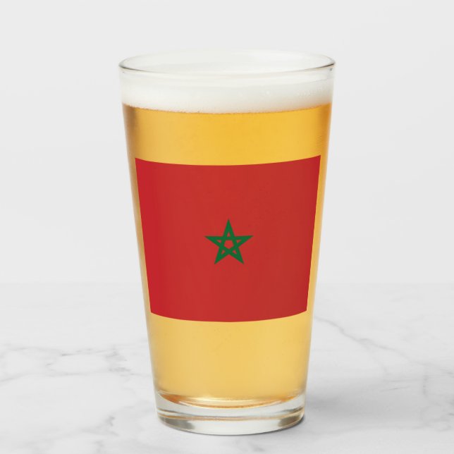 Marockos flagga glaskopp (Framsida fylld)