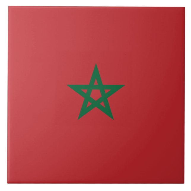 Marockos flagga kakelplatta (Framsidan)