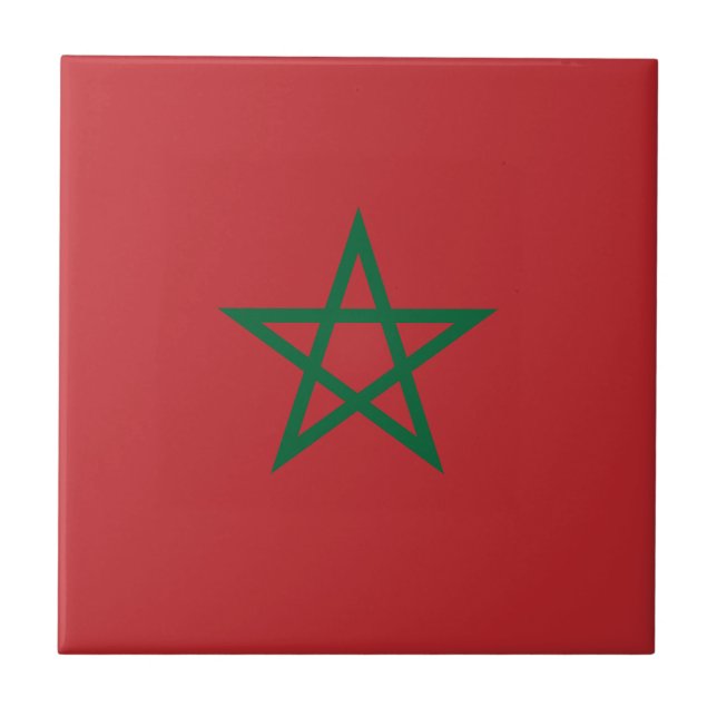 Marockos flagga kakelplatta (Framsidan)