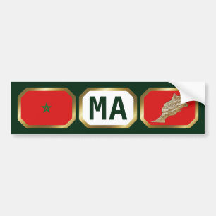 Marockos flagga kartkod Bumperdekal Bildekal