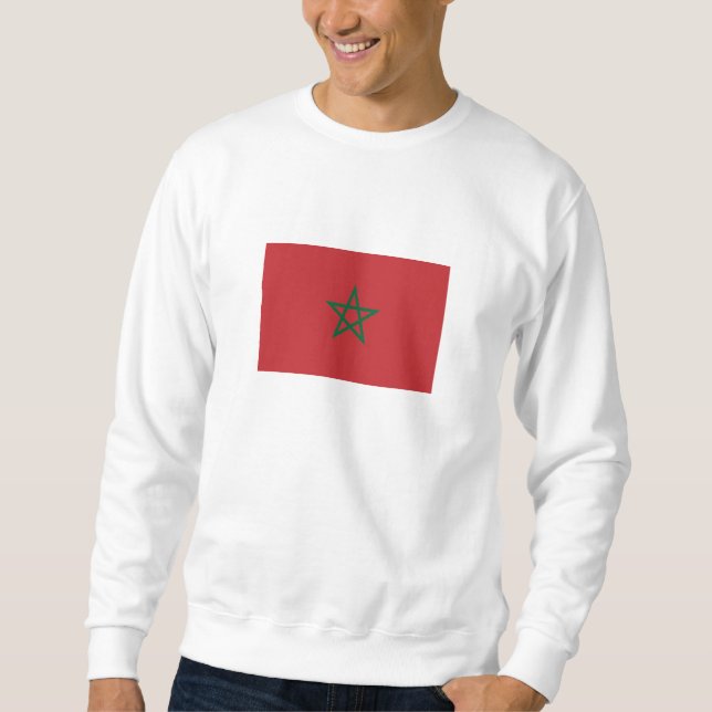 Marockos flagga lång ärmad tröja (Framsida)