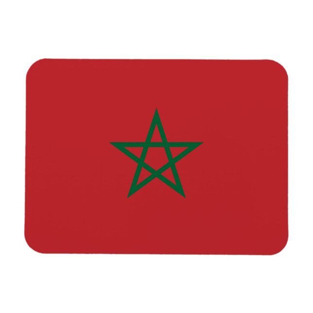 Marockos flagga magnet (Horisontell)