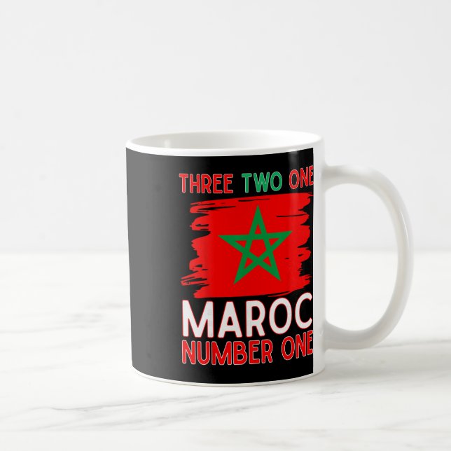 Marockos Flagga Marockansk Fotbollssupporter För M Kaffemugg (Höger)