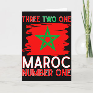 Marockos Flagga Marockansk Fotbollssupporter För M Kort