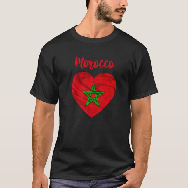 Marockos Flagga marockanska fotboll 2022 Marocko T Shirt (Framsida)