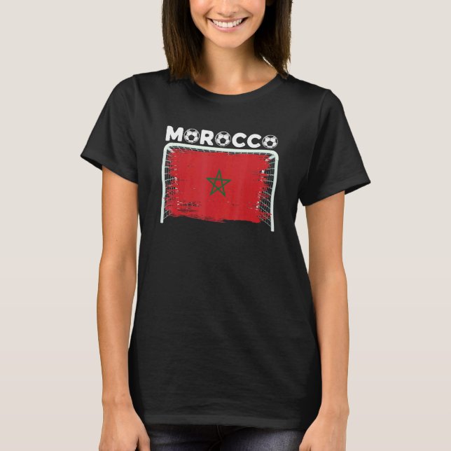 Marockos Flagga marockanska fotbollsförbund T Shirt (Framsida)