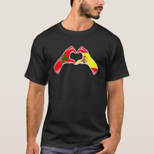 Marockos Flagga - marockanskt spanskt hjärta T Shirt