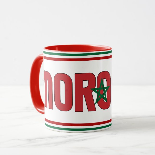 Marockos Flagga Patriotic Coffe Mugg (Framsida vänster)