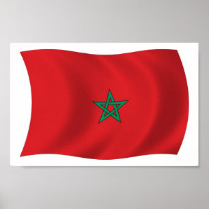 Marockos Flagga Poster utskrift