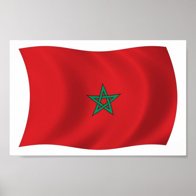 Marockos Flagga Poster utskrift (Framsidan)
