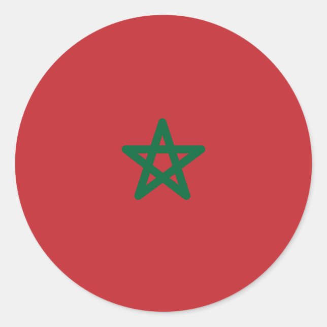 Marockos flagga runt klistermärke (Framsida)