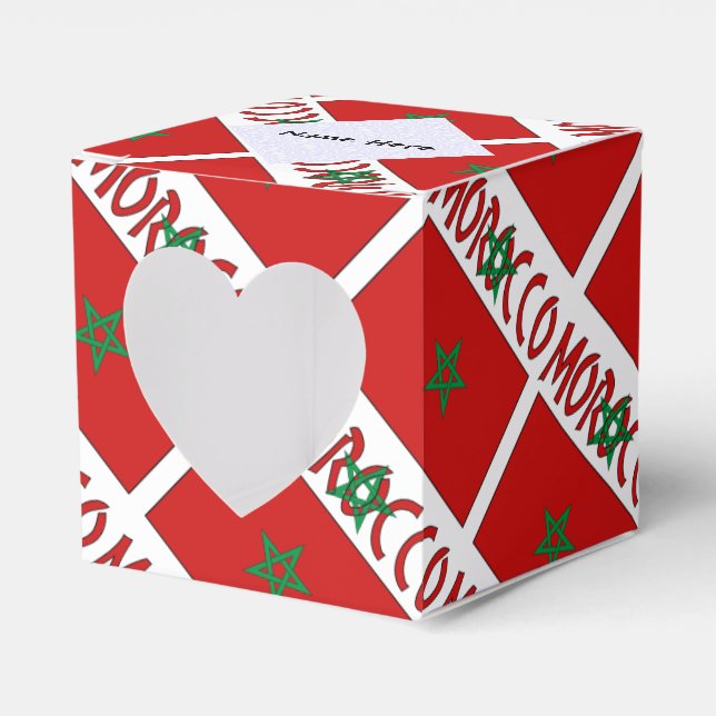 Marockos Flagga Tiled-Personlig Presentaskar (Framsidan Sidan)
