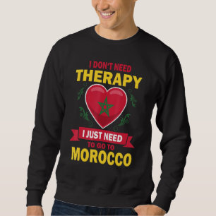 Marockos Flagga Vacation Therapy Marocko Lång Ärmad Tröja
