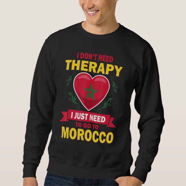 Marockos Flagga Vacation Therapy Marocko Lång Ärmad Tröja (Framsida)