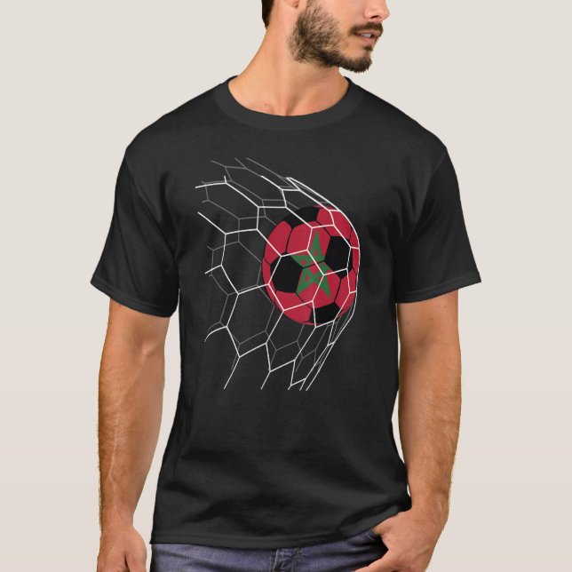 Marockos fotboll för fotboll i Flagga T Shirt (Framsida)