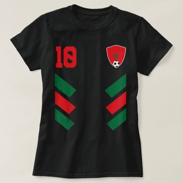 Marockos fotboll i Marocko T Shirt (Design framsida)