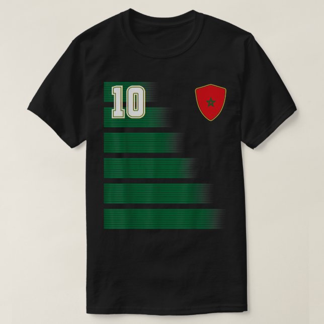 Marockos fotboll Jersey Retro 10 M T Shirt (Design framsida)
