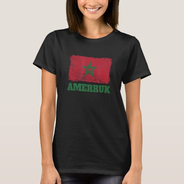 Marockos fotbolls-EM fläkt 2022-Flagga T Shirt (Framsida)