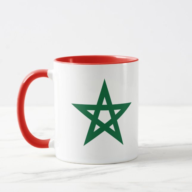 Marockos fotbollsflagga mugg (Vänster)