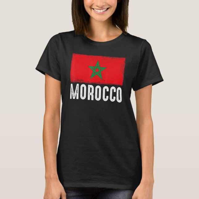 Marockos fotbollslag Vintage Fläkt T Shirt (Framsida)