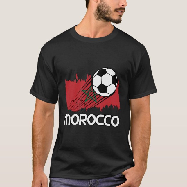 Marockos fotbollsspelare Fläkt T Shirt (Framsida)