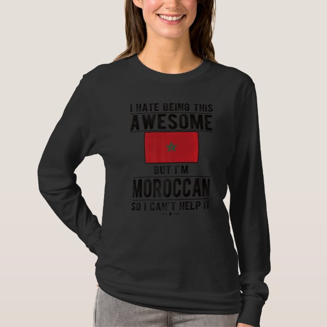 Marockos marockanska Flagga, fantastisk, marockans T Shirt (Framsida)
