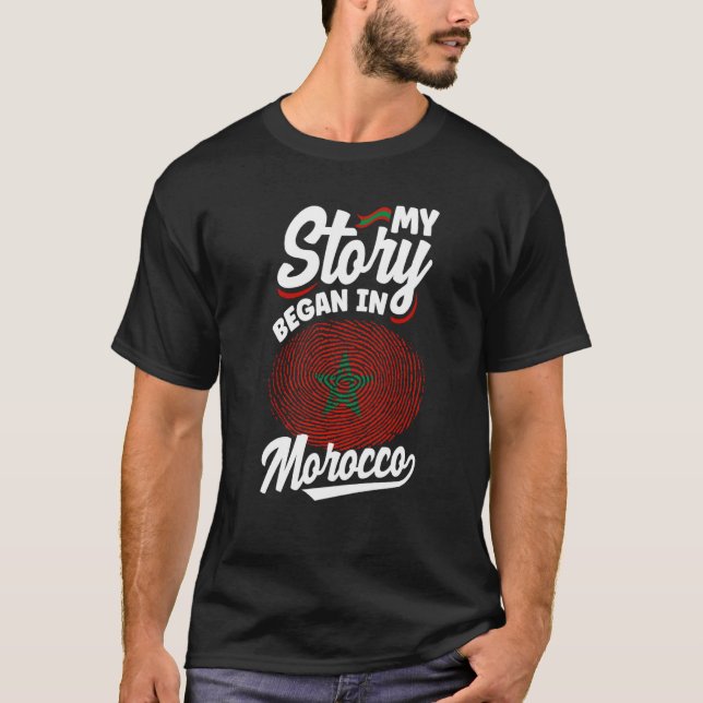 Marockos marockanska Flagga Min historia började i T Shirt (Framsida)