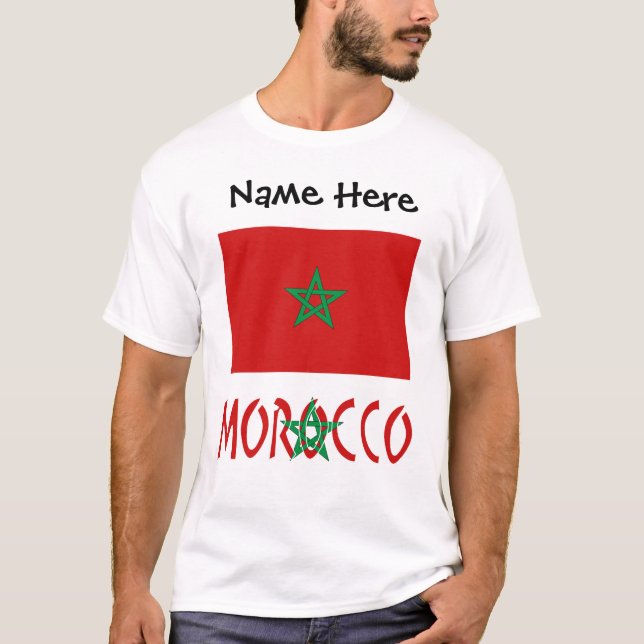 Marockos marockanska Flagga Personlig T Shirt (Framsida)
