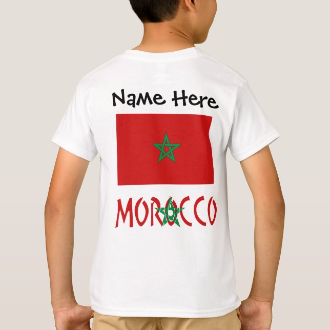 Marockos marockanska Flagga Personlig T Shirt (Baksida)