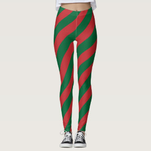 Marockos nationella Flagga Färg diagonal strimlad Leggings